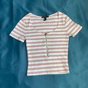 Striped zipper top